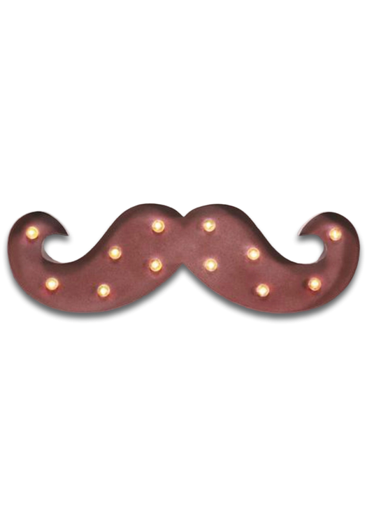 BARBER PRO vintage kovová ceduľka v tvare fúzov, farba hrdza