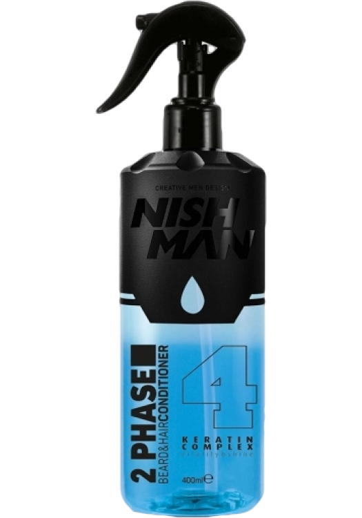 NishMan kondicionér na vlasy a bradu 2phase Keratin Complex 400ml