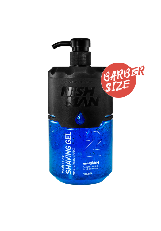 NishMan priehľadný gél na holenie 2 Energising 1000ml