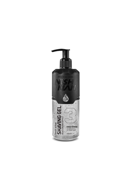 NishMan priehľadný gél na holenie 3 Easy Shave 400ml