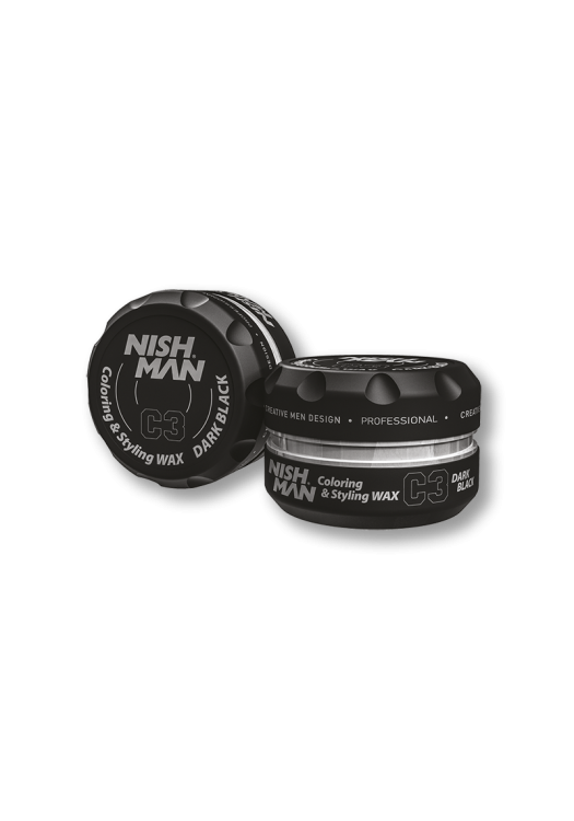 NishMan farbiaci vosk na vlasy C3 Dark Black 100ml