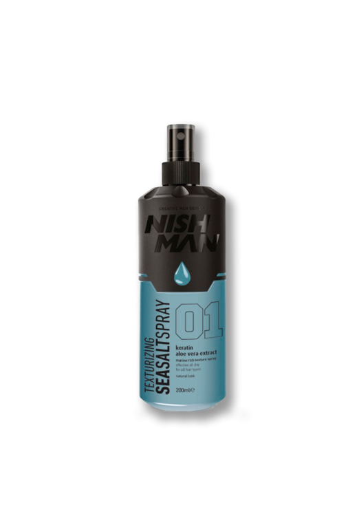 NishMan slaný matný sprej na vlasy Keratin & Aloe vera extract 200ml