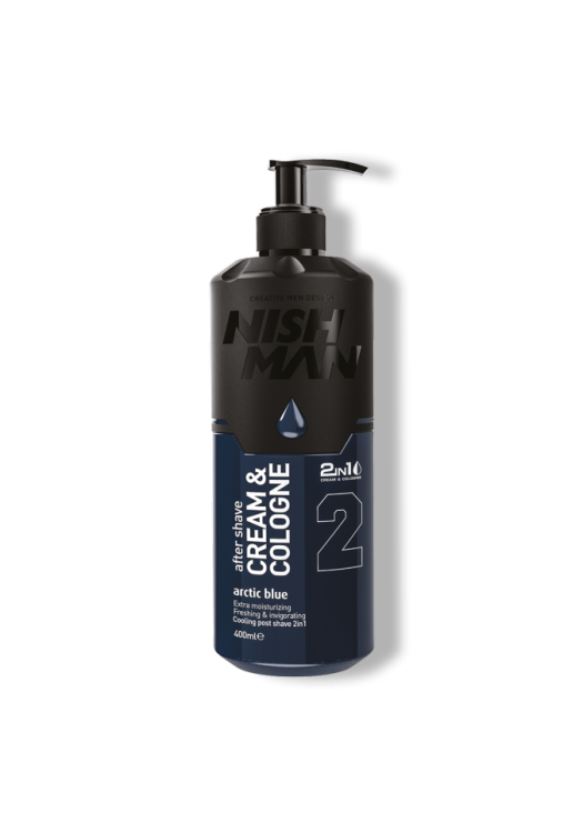 NishMan hydratačný krém-kolínska po holení 2 Arctic blue 400ml