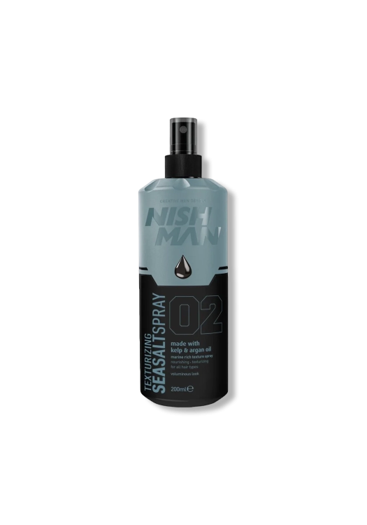 NishMan slaný matný sprej na vlasy Kelp & Aloe Vera 200ml