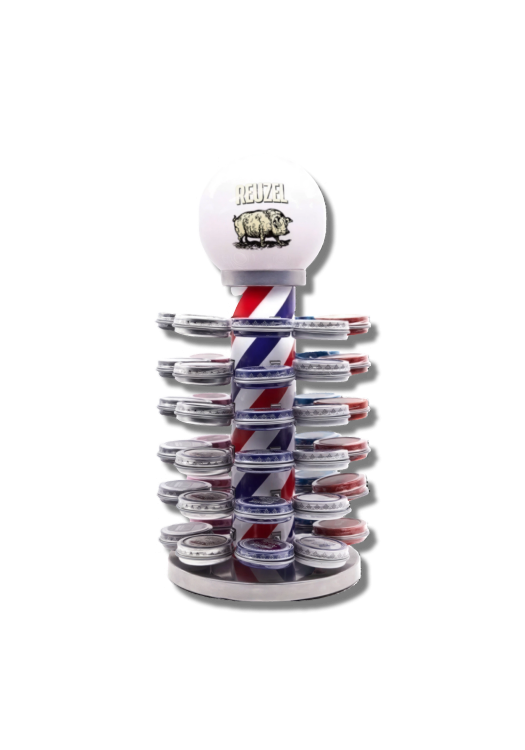 Reuzel stojan na stylingové výrobky "Barber Pole"